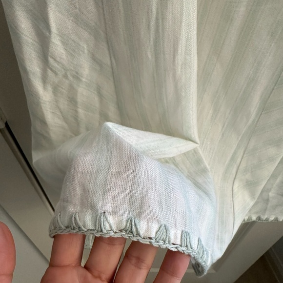 Anna Cate Mimi Striped Belted Maxi Skirt in Mint/Aqua M - Picture 4 of 5